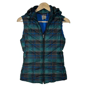 Patagonia Womens Down With It Vest Size XS Plaid Hooded Full Zip Jacket - Picture 1 of 7