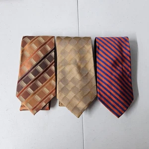 Brooks Brothers Van Heusen Mix Brands Neckties Lot of 3 Striped Plaid Silk Blend - Picture 1 of 7