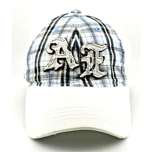 Adult AMERICAN EAGLE CAP Plaid White - OSFM - Adjustable - Picture 1 of 7