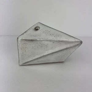 Vtg Geometric Studio Pottery Vase White 6in z3q - Picture 1 of 22