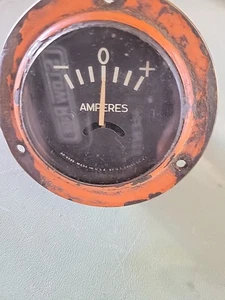 Vtg U S Gauge Co NY Amperes Gauge w Brass Bezel Ford T Speedster - Foto 1 di 2