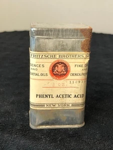 Fritzsche Brothers Essences Essential Oils, 1 oz Phenyl Acetic Acid Tin Bottle - Picture 1 of 7