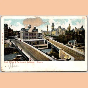 Postcard Post Office & Parliament Buildings Ottawa 1905 - Picture 1 of 4