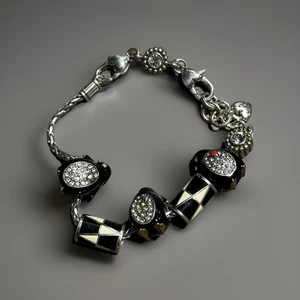Brighton 8" Bracelet 3 Charms 2 Spacer Beads  Penguin Variant Silver Charms - Picture 1 of 5