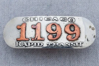 De colección Obsoleto Chicago Tren de Tránsito Rápido Empleado Sombrero Insignia Pre CTA 3” Foto 1 de 4