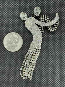 🔥Vintage Dancing Couple Art Deco Butler & Wilson Or Czech Brooch Pin Oversized - Picture 1 of 5