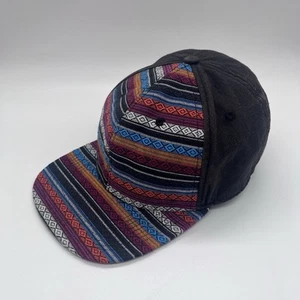 No Bad Ideas Snapback Hat Black Aztec Tribal Woven Multicolor Hemp Hat - Picture 1 of 6