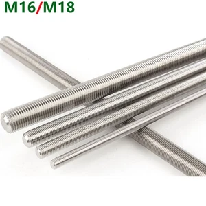 M16 M18 Metric Stainless Steel Fully Threaded Rod Bar Long Threaded Studs Screws - Picture 1 of 10