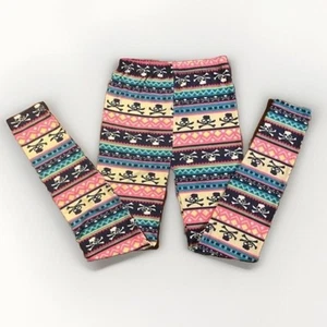 Leggings elásticos súper suaves coloridos con patrón de esqueleto de calavera talla mediana - nuevos - Imagen 1 de 8