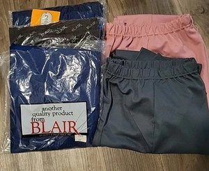 3 Blair 2 Improved Living 14P Pull-On Elastic Waist Polyester Pants - Picture 1 of 8