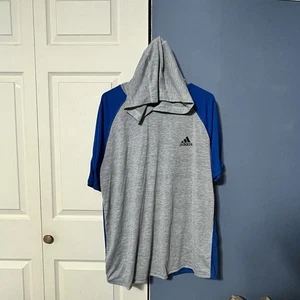 Adidas Ultimate Tee T-Shirt blau/grau mit Kapuze (Extra Large XL) - Bild 1 von 2