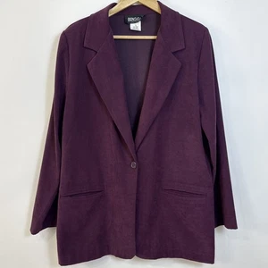 Blazer Briggs New York Púrpura Talla 12 Bolsillos de Microfibra Suave Sin Estructura - Imagen 1 de 7