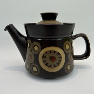 Vintage Denby Arabesque 1 3/4 Pint Teapot 70's Retro Gill Pemberton - Picture 1 of 18