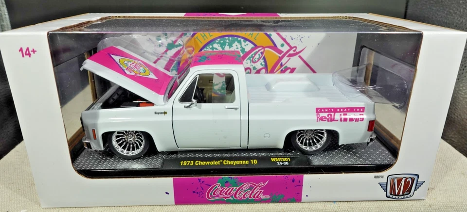 M2 Machines Coca-Cola Real Thing 1973 Chevrolet Cheyenne 10 1/24 - Image 1 of 4