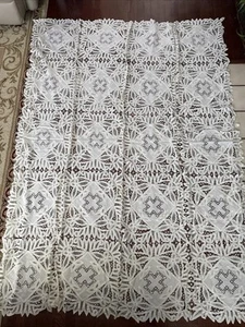 Vintage Madeira bestickt Cutwork Tischdecke 86x66 cm - Bild 1 von 5