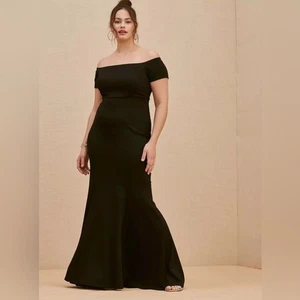 Torrid schulterfreies schwarzes Ponte-Kleid für besondere Anlässe neu mit Etikett Größe 20 - Bild 1 von 5