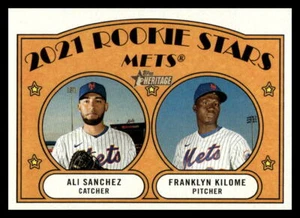 2021 Topps Heritage #155 Ali Sanchez / Franklyn Kilome   New York Mets - Picture 1 of 2