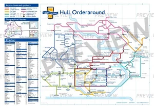 "Hull Orderaround" A3 Pub Map poster - Picture 1 of 4