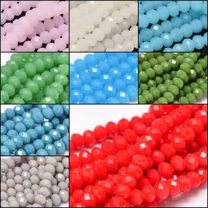 Pietra preziosa perle rondelle giada pietra semipreziosa 6 mm - 8 mm gioielli fai da te colore a scelta - Foto 1 di 31