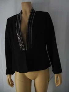 KASPER Jacket size 6 black embellished sequin Party Cocktail NWT - Picture 1 of 6