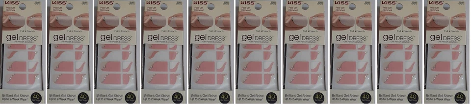 Kiss Gel Dress Strips 'Cold Springs'-40 CT- 20 Full/20 French Strips 60465-