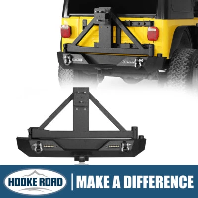 Hooke Road Rear Bumper w/ Swing Out Tire Carrier for Jeep Wrangler TJ 97-06 Foto 1 de 4
