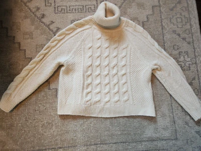 Women's GAP Chunky, Oversized Cable-Knit Turtleneck sweater in beige size S/P - Image 1 of 4