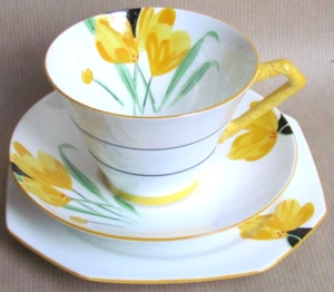 PARAGON PORZELLAN PAR258 ART DECO TEE TRIO HANDBEMALT (10068) - Bild 1 von 7
