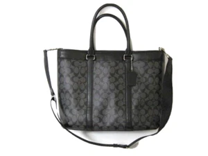 NWOT Coach Perry Business Tote in Signature Canvas & Leather Removable Strap - Picture 1 of 14