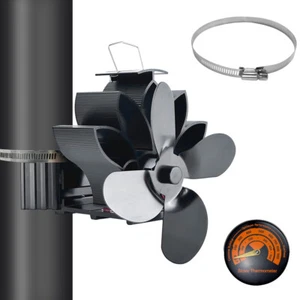 Holzofen Ventilator Wärmebetrieben Nicht Elektrisch 4 Flügel Leise Rauchrohr Ofen Ventilator Q4B4 - Bild 1 von 11