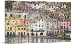 ARTCANVAS Malcesine on Lake Garda 1913 Canvas Art Print by Gustav Klimt - Picture 1 of 11