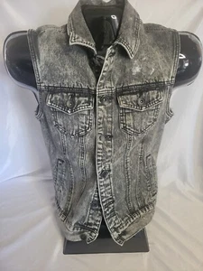 Chaleco de mezclilla lavado con ácido negro 21 para hombre An American Brand (XS) 21 etiqueta para hombre - Imagen 1 de 8