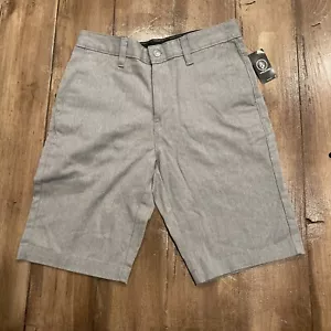 Pantaloncini chino Volcom Vmonty grigi 4 tasche uomo 28 zip bottoni casual elasticizzati nuovi con etichette - Foto 1 di 9