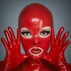 Latex Hood Open Eyes and Mouth for Catsuit Rubber Mask Costume Club Wear Cosplay