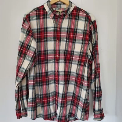 Camisa con botones 100 % algodón a cuadros roja verde crema marca RED HEAD para hombre talla L Foto 1 de 4