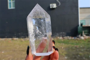 1,87 kg natürlicher klarer Quarz Obelisk Quarz Kristall Stabspitze Reiki Heilung WA577 - Bild 1 von 16