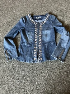Bejeweled Denim Jacket Small - Picture 1 of 7