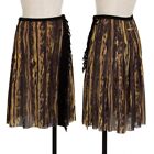 Jean-Paul GAULTIER FEMME Leopard Stripe Mesh Wrap Skirt Size 38(K-115281)