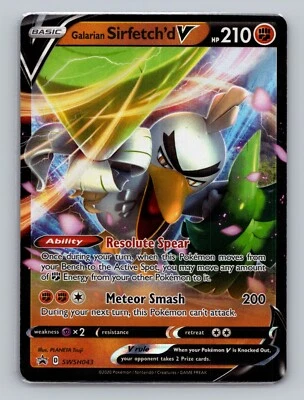 Galarian Sirfetch' d V SWSH043 Black Star Promo Sword Shield Pokemon Card NM - Image 1 of 2
