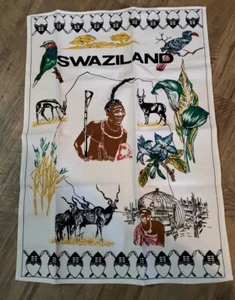 Swasiland Geschirrtuch 32 x 16 einheimische Vögel Symbol Landwirtschaft Geschirrtuch Stoff - Bild 1 von 4