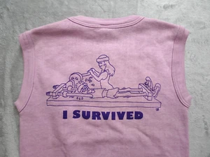 Vintage 80s Gay Camp S&M I Survived the Rak Fleece Sweat Tank Small Pink Funny - Picture 1 of 12