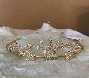 Dazzling 'Izzy' Tiara By Jon Richard - Sparkling Rose Gold For Special Occasion - Picture 1 of 6