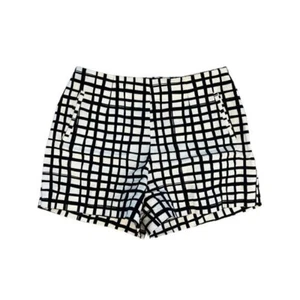 WHIT Structured Shorts Printed Grid Size 4 Women's Cotton - Picture 1 of 5