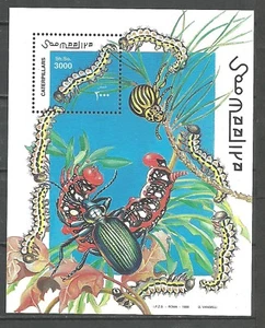 Minihoja Somalia 1999 MNH - Orugas - Tema Fauna Insectos - Como Nueva - Imagen 1 de 1