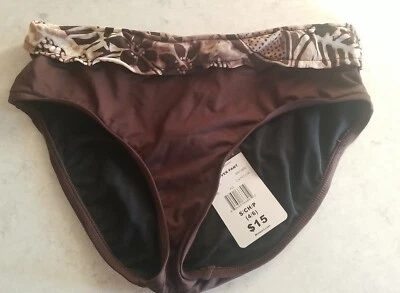 NEW Catalina Bikini Bottoms size S  Small 4/6 Floral Swim Brown Beige Cream NWT - Image 1 of 4