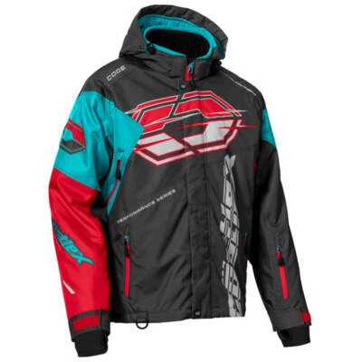 Chaqueta de moto de nieve Castle X Code G3 - turquesa/rojo Foto 1 de 2