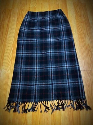 Falda larga a cuadros con flecos Worthington talla 6 para mujer Foto 1 de 4