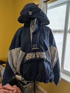 Vintage 90s NCAA Starter Penn State Nittany Lions Pullover 1/2 Zip Jacket Sz XL - Picture 1 of 10