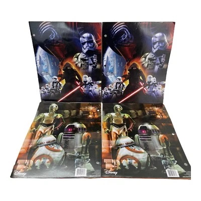 Lote de 4 Carpetas Escolares Star Wars El Despertar de la Fuerza 2 Bolsillos 3 Punch Foto 1 de 3