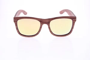 Earth Cape Cod Red Rosewood Yellow Polarized Wooden Sunglasses 53/21-145 mm - Picture 1 of 10